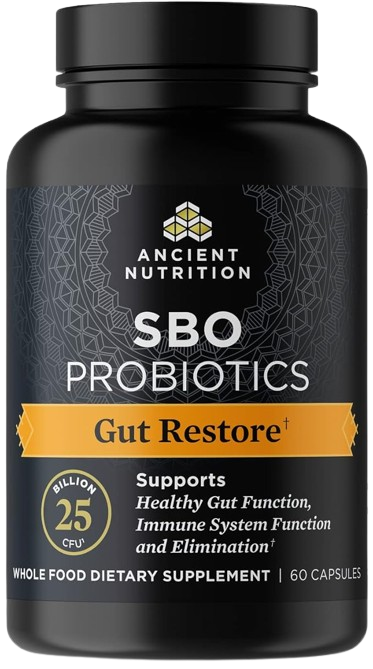 Probiotics by Ancient Nutrition, SBO Probiotics Gut Restore 60 Ct, Promotes Gut Health, Digestive and Immune Support, Gluten Free, Ancient Superfoods Blend, 25 Billion CFUs* Per Serving

aayushii.com